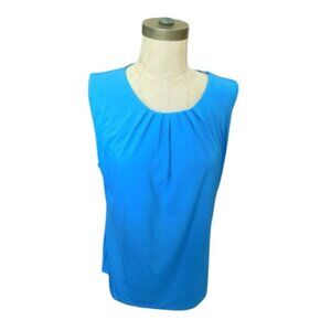 Tahari Size L Large Ruched Neck Slinky Stretchy Blouse Top NWT